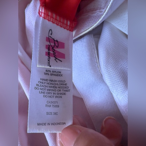 MAIDENFORM red Tankini Swim Top Size 38C summer pool cruise - Picture 7 of 16